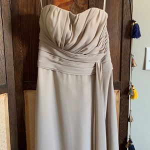 Greige (grey/beige) bridesmaids dress